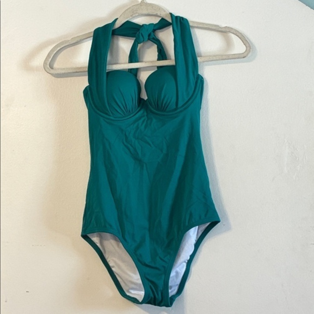 Victoria's Secret Forever Sexy Emerald Green Halter One-Piece Swimsuit SIZE XS